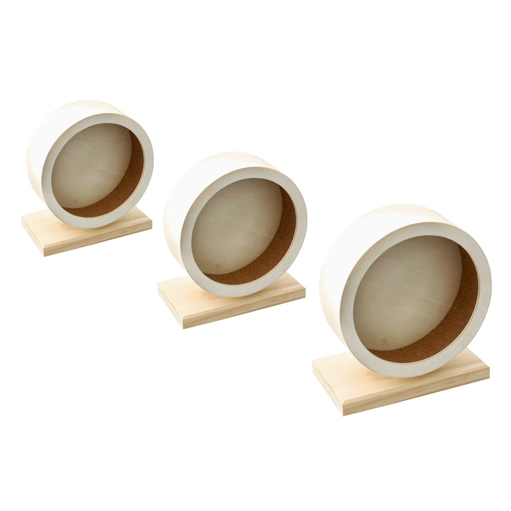 Leises Hamsterlaufrad Aus Holz - Geräuscharmes Laufrad Für Hamster, Mäuse & Kleintiere (20x10,5x19cm)